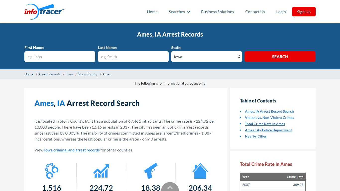 Search Ames, IA Criminal & Arrest Records Online - InfoTracer